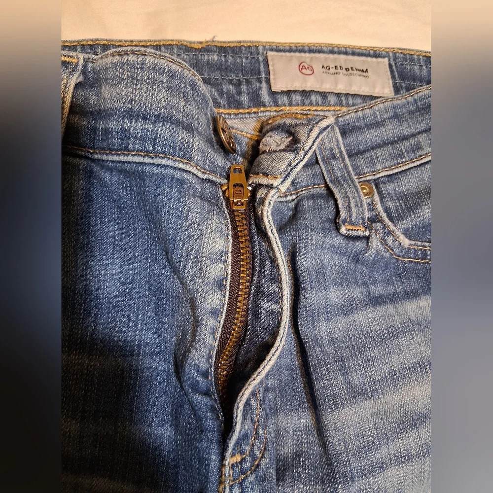 Ag Adriano Goldschmied Nikki Shorts Blue Denim Jeans Size 28R - Picture 5 of 11